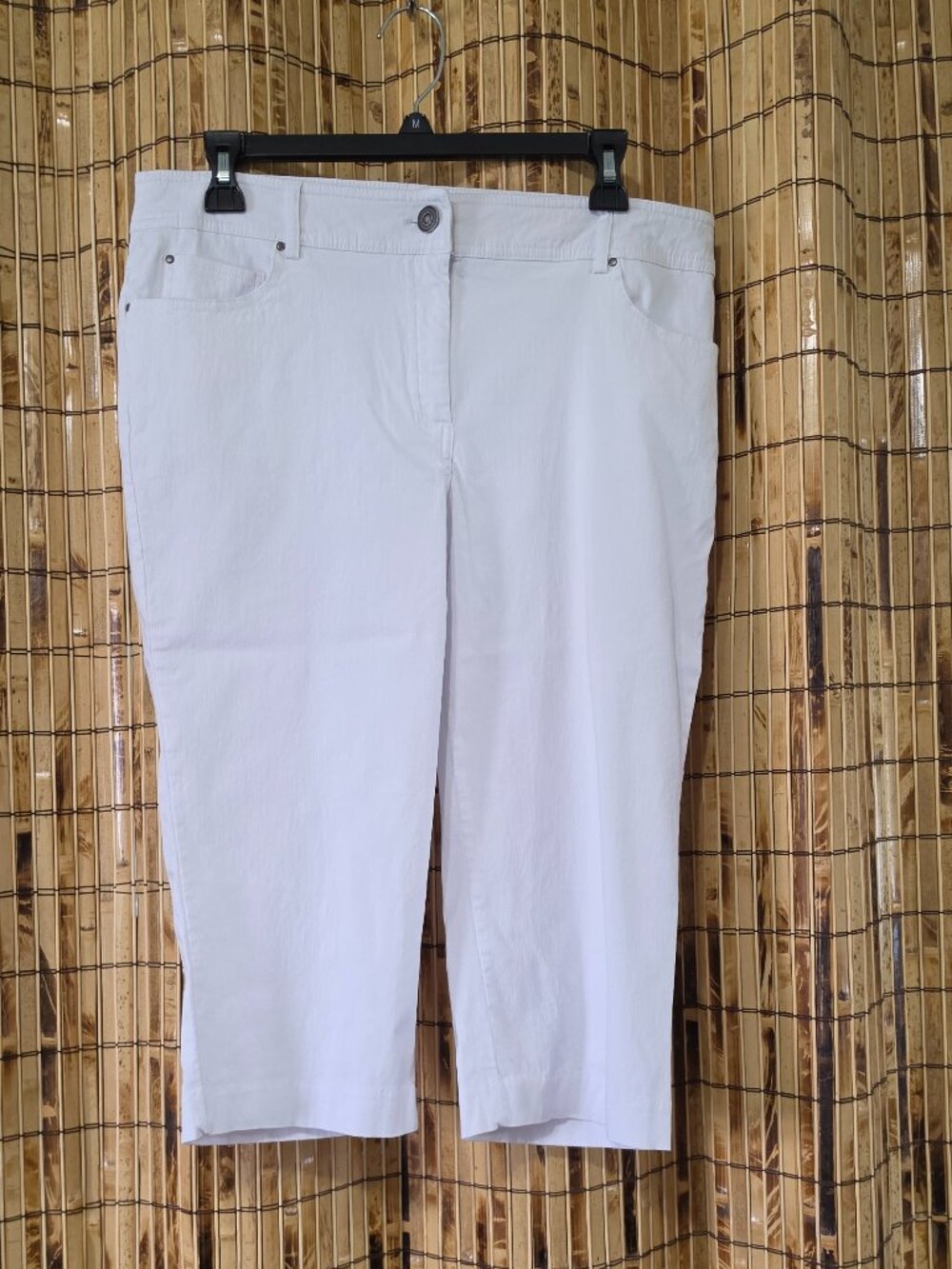 89th & Madison White Stretch Capri Pants Crop Trousers Size 12